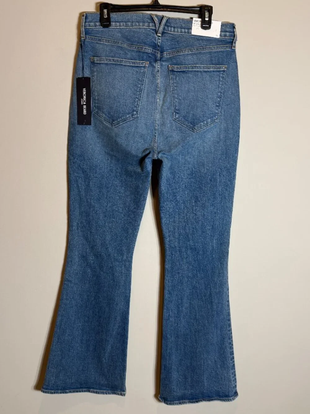 Veronica Beard Beverly Loafer High-Rise Skinny Flare Jeans Womens 32 Ripple Haze